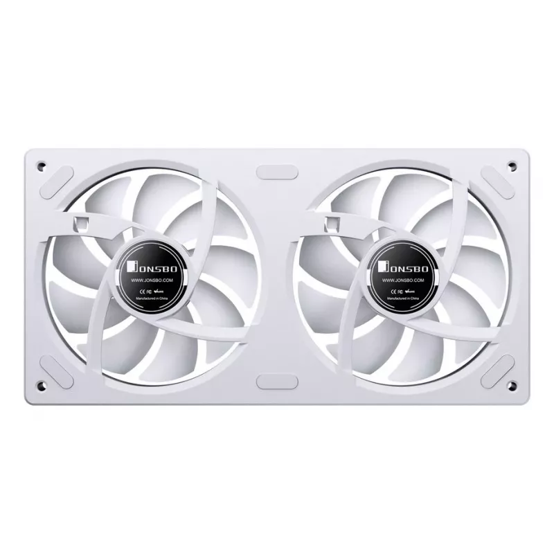 240mm ARGB Infinity Mirror ventilators Jonsbo ZA-240 balts, divi 120mm ventilatori, PWM atbalsts