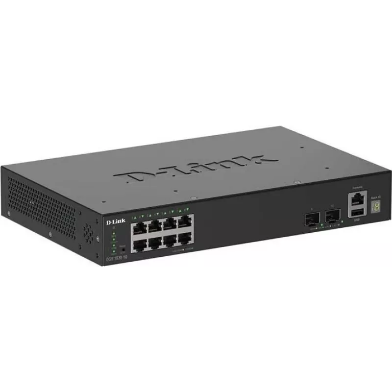 D-Link 10 portu gigabita stackojams viedais pārvaldītais slēdzis ar 2 x 10G SFP+ pieslēgvietām