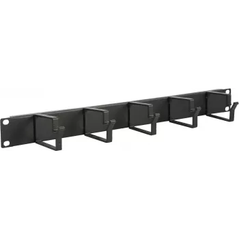 Kabeļu pārvaldības panelis LOGON RAO100BL melns alumīnijs 48.3 cm