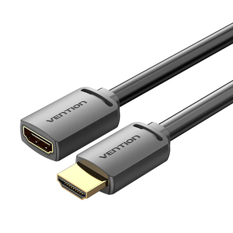 HDMI kabelis Vention AHCBD 0,5 m, HDMI Type A vīriešu uz HDMI Type A sieviešu, HDMI 2.0, apzeltīti kontakti, melns