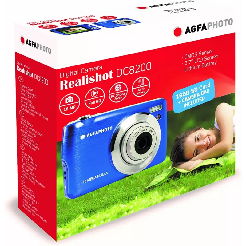 Agfa Photo DC8200 Zils + Maciņš + SD karte 16GB