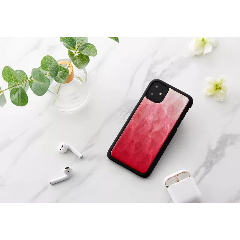 Viedtālruņa maciņš iKins iPhone 11 — Pink Lake ar melniem akcentiem