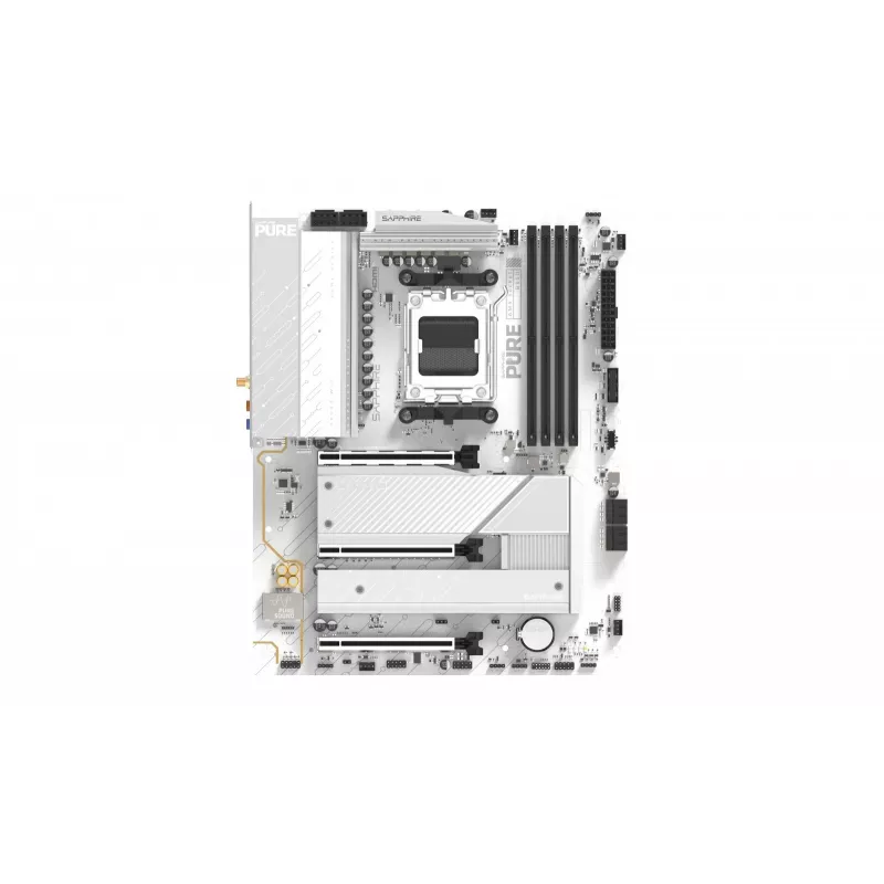 Mātesplate Sapphire PURE B850A WIFI7 ATX — B850 mikroshēmojums, Wi‑Fi 7, DDR4 atbalsts