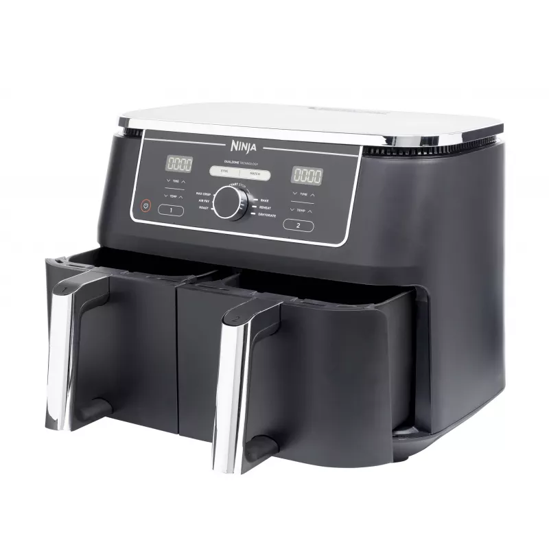 Ninja AF400EU fritieris Double 9.5 L Brīvi stāvošs 2470 W Karstā gaisa fritieris Melns