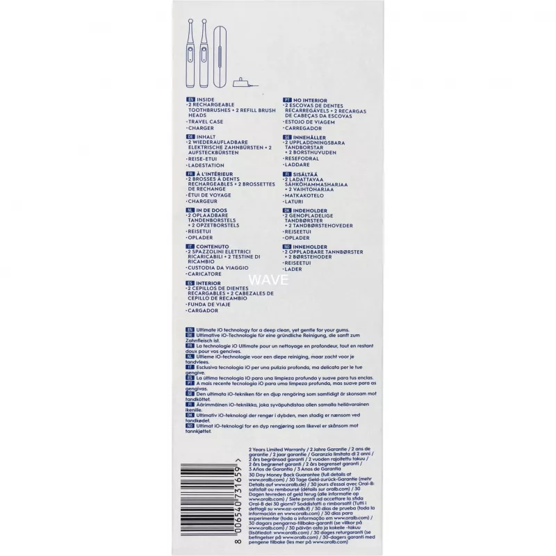Elektriskā zobu birste BRAUN Oral-B iO Series 3N — melna/zila, 2 rokturu vienības