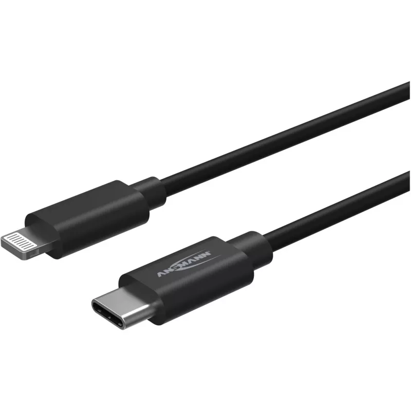 Mobilā tālruņa kabelis Ansmann 1700-0106 Melns USB C Lightning 0,12 m