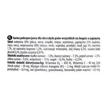 Mitrā suņu barība dolina noteci Premium bagāta ar jēru 400 g — pilnvērtīgs konservēts uzturs pieaugušiem suņiem, 75% mitruma, 12% olbaltumvielu
