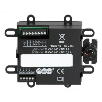 Video domofona iekštelpu bloks Auerswald TFS-Universal plus 2 — melns, IP20, plastmasa, līdzstrāvas barošana (16–60 V), 109×29×84 mm