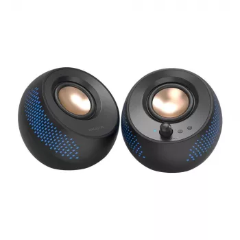 CREATIVE Pebble X 2.0 USB-C datora skaļruņi ar regulējamu RGB apgaismojumu, Bluetooth 5.3, USB audio, līdz 15 W RMS jaudai, PC un Mac