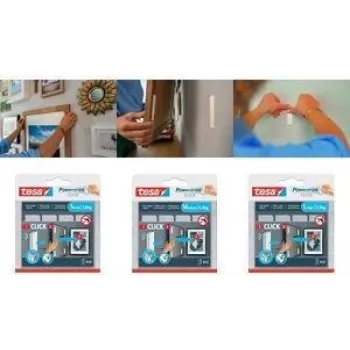tesa Powerstrips MEDIUM līmlentes, maks. 5,4 kg, 2,0 x 8,0 cm, 4 gab. (77721-00000-00)