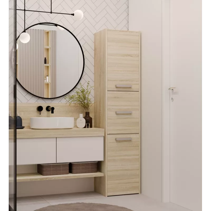 Topeshop S43 SONOMA vannasistabas uzglabāšanas skapis Ozols