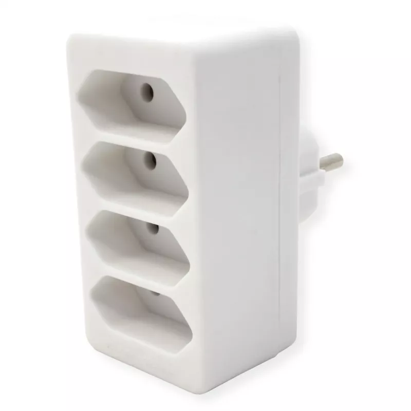 Pagarinātāja kontaktligzdu bloks Bachmann 921.273 – 4× Euro ligzdas, balts PVC