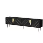 TV cabinet cama meble Cama 4D MOUNTAIN 2040×400×550 mm Melns + gold particle board top