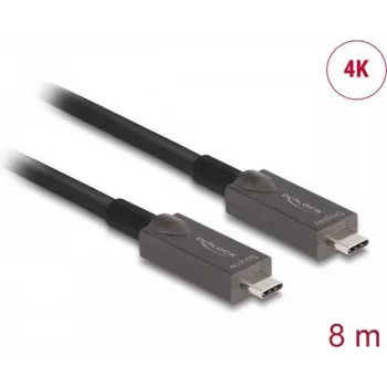 DeLOCK Active Optical USB-C Video + Data + PD kabelis 8 m melns