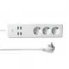 WOOX R4028 Viedais vairākkārtējais kontaktligzdu bloks / viedā pagarinātājkārba, 3x Schuko, 4x USB, darbināms ar TUYA, balts