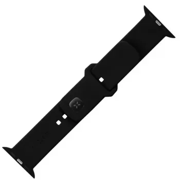 Silikona siksniņas komplekts FIXED FIXSST2-434-BK Apple Watch 42/44/45mm — melns fiksēts sporta dizains