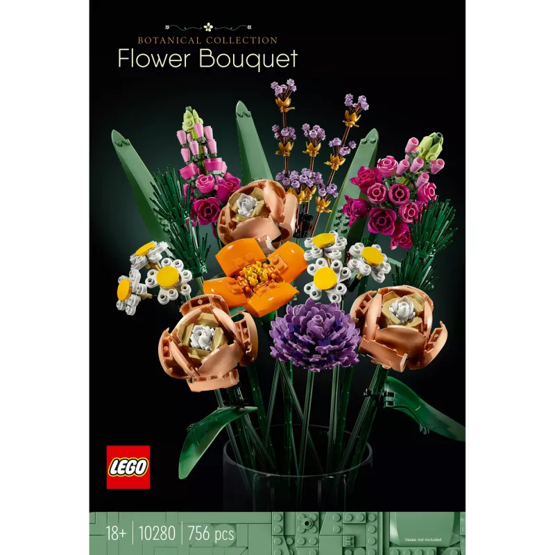 LEGO 10280 Icons Flower Bouquet Artificial Flowers Set for Adults Decorative Home Accessories Gift Idea for Women Men Her & Him Wife or Husband