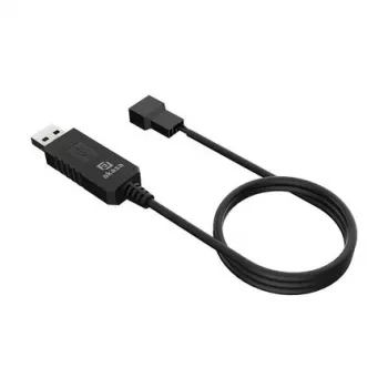 DC step-up sprieguma pārveidotāja kabelis Akasa AK-CBFA10-60BK USB uz 3-pin & 4-pin PC ventilatoram, 60 cm