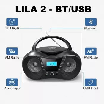 Radio atskaņotājs CD LILA2 USB/BT rozā