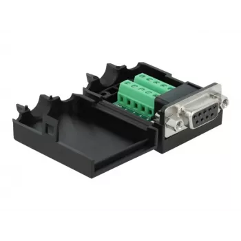 Vadu savienotājs DeLOCK 66265 Sub-D 9 10 kontaktu spaiļu bloks Melns