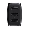 Baseus Compact Quick Charger, 3x USB, 17W (Melns)