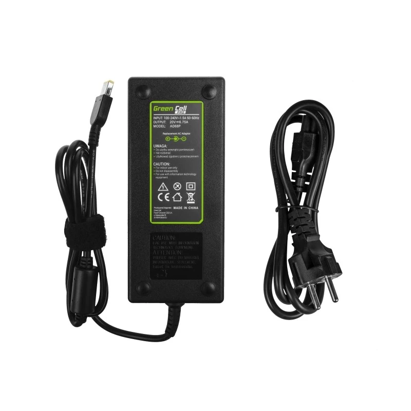 Strāvas adapteris zaļa Cell AD68P 135 W maiņstrāvas-līdzstrāvas 20 V 6,75 A iekštelpu melns