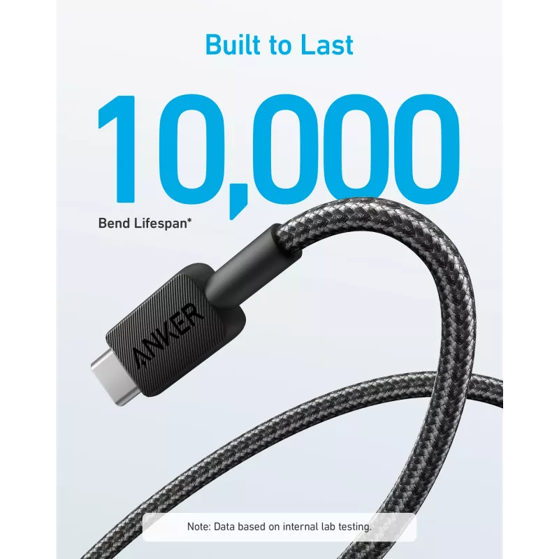 Anker Innovations 322 USB-A uz USB-C kabelis, neilons, 1,8 m, melns - kabelis - digitāls/dati