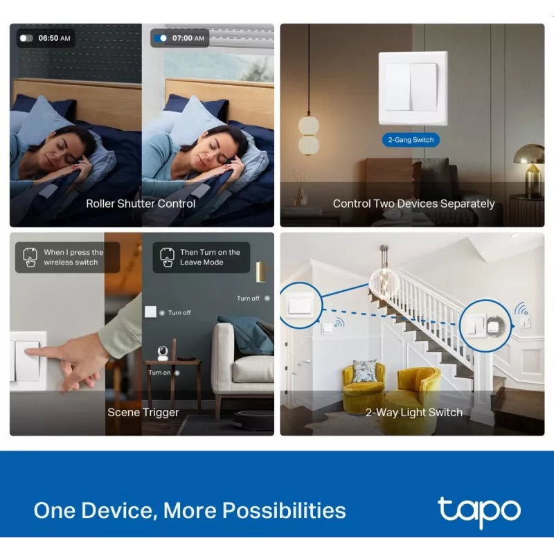 TP-Link Smart Switch Module, komutācijas izpildmehānisms, 7 kanāli, 2400 MHz, balts, maiņstrāva, 150 W