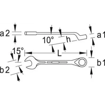 Kombinētā atslēga Gedore 6002530 Dziļums 108 mm Augstums 59 mm Svars 481 g