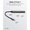 Goobay Slim 4 portu USB centrmezgls, USB-C™ uz USB-C™/USB-A, USB 3.2 (74459)