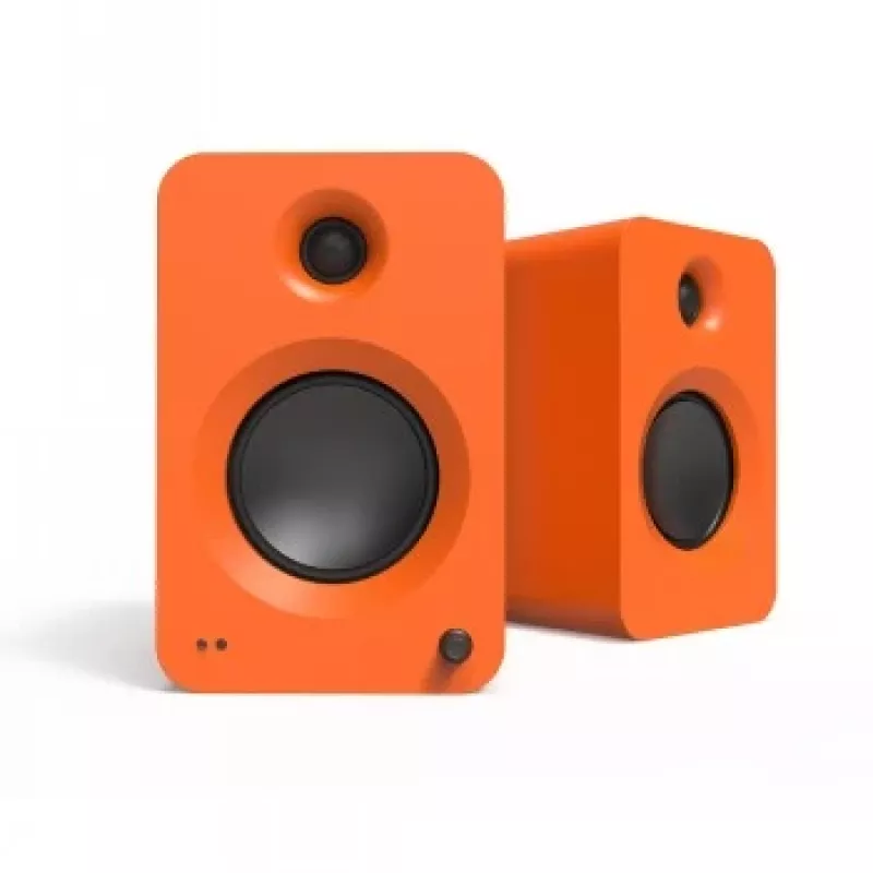 Kanto Audio 200 W aktīvie plauktu skaļruņi ar HDMI Arc, USB-C un Bluetooth 5.3 – matēti oranži, pāris (komplektā Type C strāvas vads)