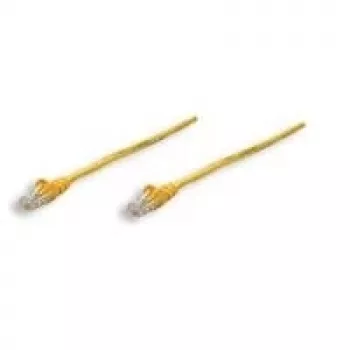 Intellinet tīkla komutācijas kabelis, Cat5e, 7,5 m, dzeltens, CCA, SF/UTP, PVC, RJ45, zeltīti kontakti, neaizķerams, ar aizsargapvalku, mūža garantija