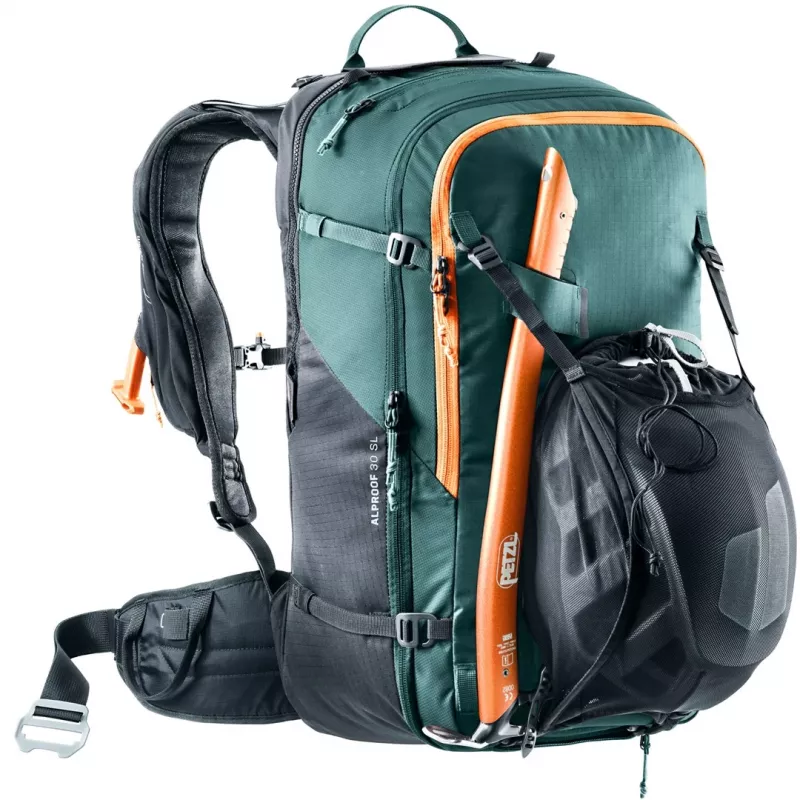 Deuter Alproof 30 SL lavīnu mugursoma - Melna/Zaļa džinsa