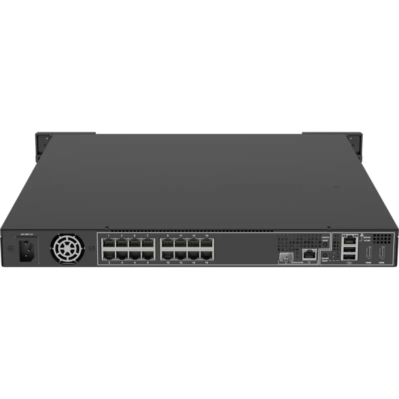 Tīkla video ierakstītājs AXIS S2216 Mk II 1U Melns — 16 kanāli, līdz 7680×4320, 4 TB HDD (maks. 16 TB), 256 GB SSD, RAID 0/1/10, FIPS 140-2 L2