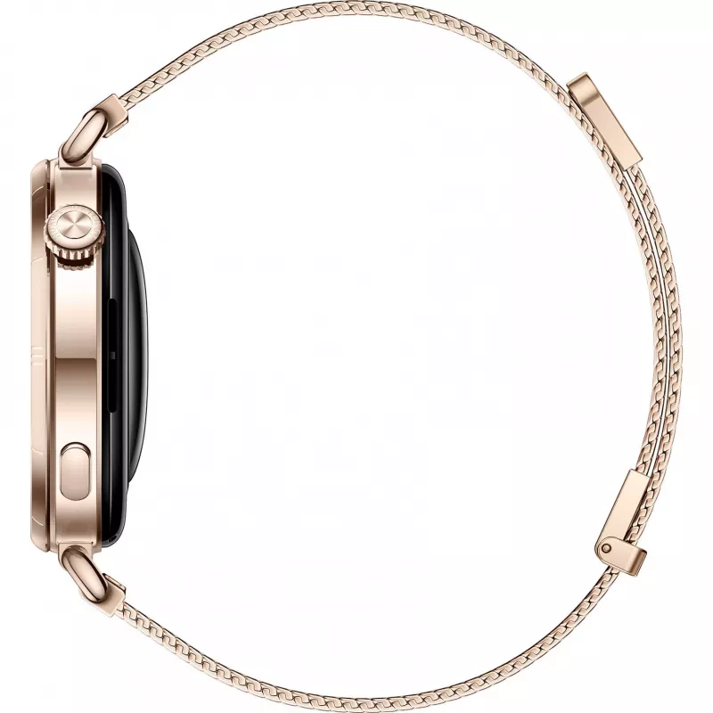 Viedpulkstenis HUAWEI WATCH GT6 1,32 collu AMOLED, 41 mm, nerūsējošais tērauds, zelts, milānas aproce, IP69, 14 dienu baterija