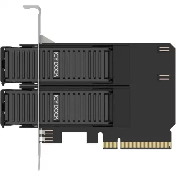 PCIe adaptera karte icybox MB312M4P-B — 2× M.2 NVMe uz PCIe 4.0 x8 (bifurkācija)