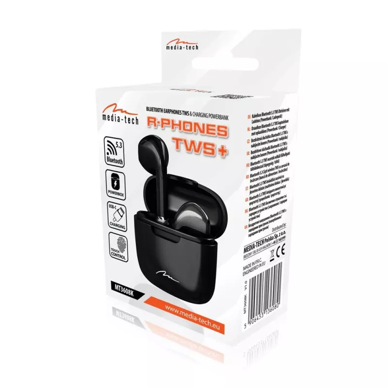 Austiņas Media-Tech MT3608K R-Phones TWS+ melnas