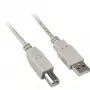 USB 2.0 kabelis, USB-A spraudnis > USB-B spraudnis (pelēks, 0,5 metri)