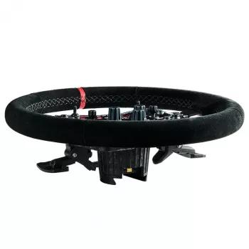 Asetek SimSports stūres aploces, padziļināta, 340 mm - melna, zamšāda