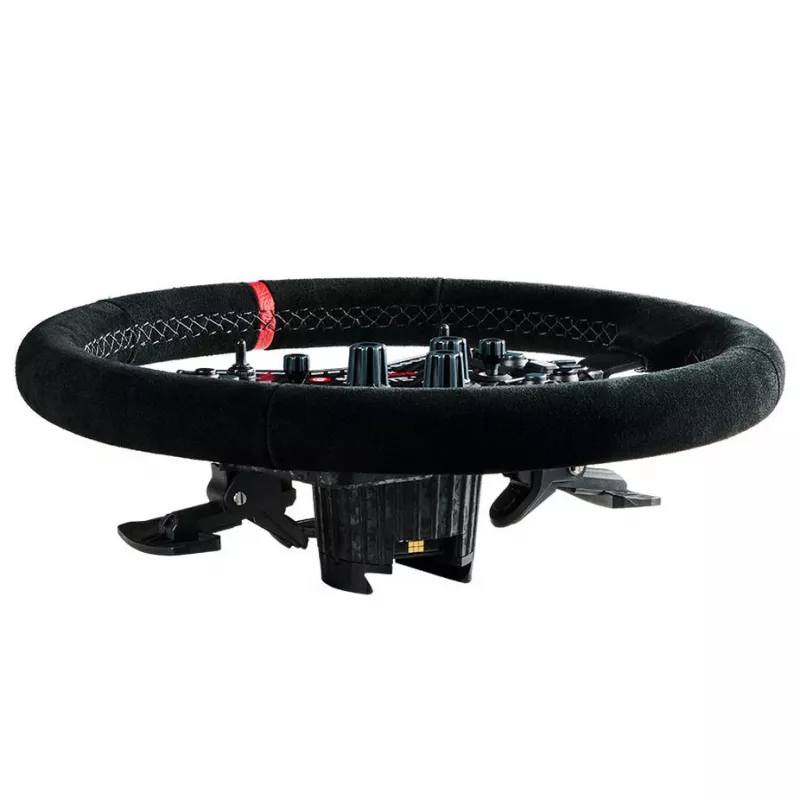 Asetek SimSports stūres aploces, padziļināta, 340 mm - melna, zamšāda