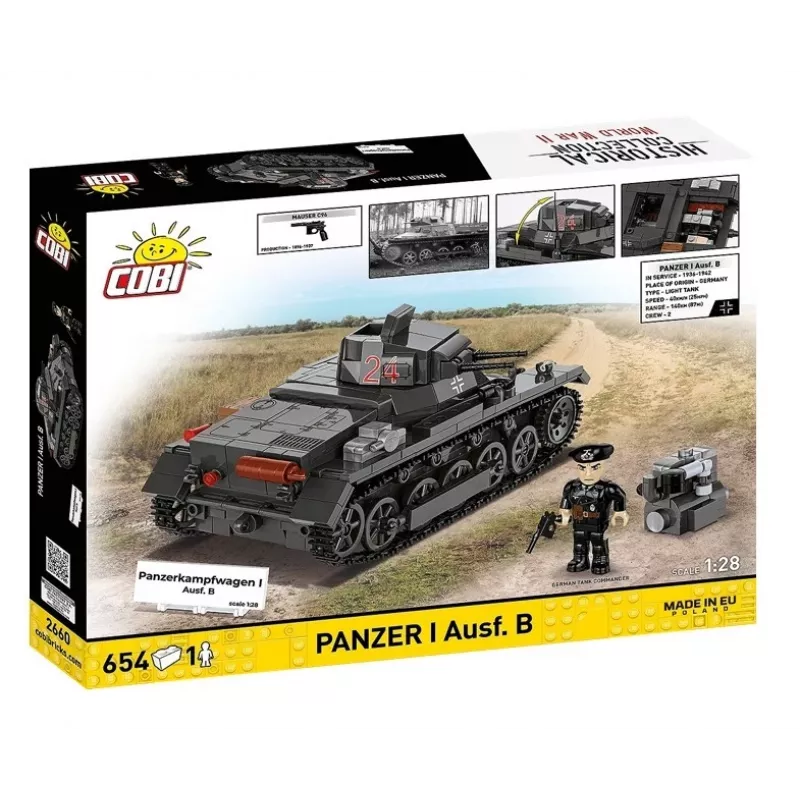 Cobi Panzer I Ausf. B būvkomplekts – 654 detaļas, detalizēts tanka modelis
