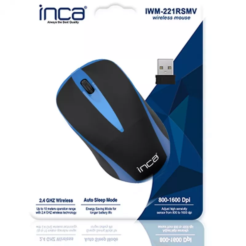 Cian Technology GmbH INCA pele IWM-221RSMV Nano-USB bezvadu 1000 DPI melna/sudraba mazumtirdzniecība - pele