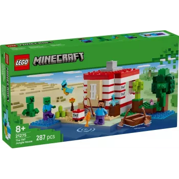 LEGO Minecraft komplekts 21275 TNT džungļu māja, 287 elementi, 2 minifigūras, vecumam 8+