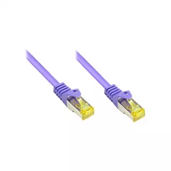RJ45 komutācijas kabelis ar Cat.7 neapstrādātu kabeli un aizsardzību pret aizbīdni (RNS®), S/FTP, PiMF, bez halogēna, 600 MHz, OFC, violets, 1 m, Good Connections® (8070R-010V)