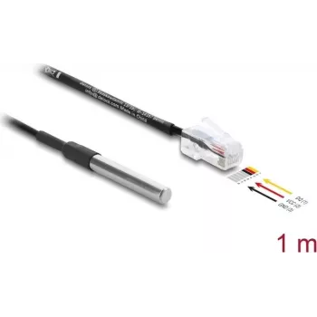 Sensoru/izpildmehānismu kabelis DELOCK 91384 — 1 m, RJ-45 vīrišķais, melns
