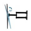 Wall TV mount ESPERANZA ERW016 for 70 inch TVs, Melns, 45 kg capacity, VESA 75x75–400x400, tilt 15°
