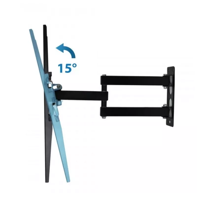 Wall TV mount ESPERANZA ERW016 for 70 inch TVs, Melns, 45 kg capacity, VESA 75x75–400x400, tilt 15°