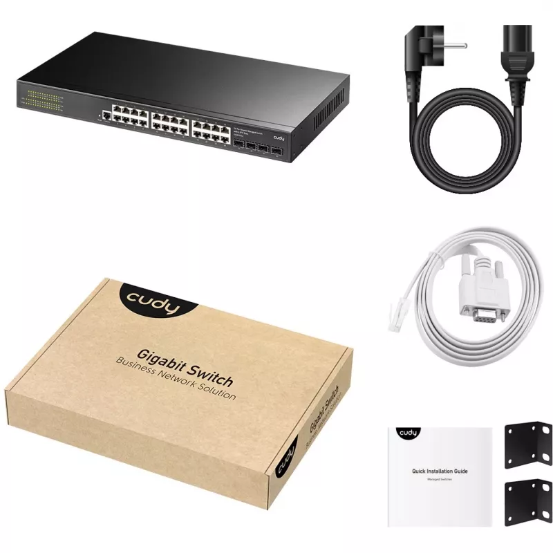 Pārvaldāms slēdzis Cudy GS2024S2 L2/L3 Gigabit Ethernet 24 porti 1U
