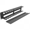 DeLOCK - Kabelführungsplatte für Schaltschrank - Schwarz - 2U - 48,3 cm (19) (66553)