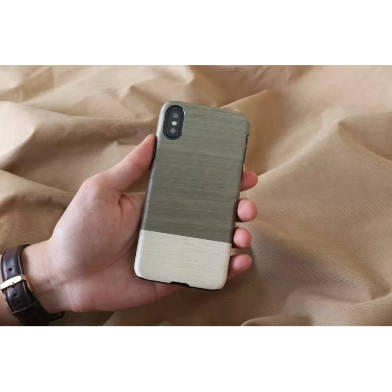 Viedtālruņa maciņš man and wood iPhone X/XS — melns, aizsargājošs cietais aizmugurējais vāciņš